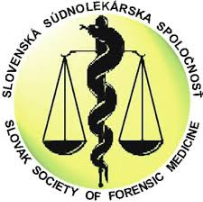 Slovenská súdnolekárska spoločnosť logo biele